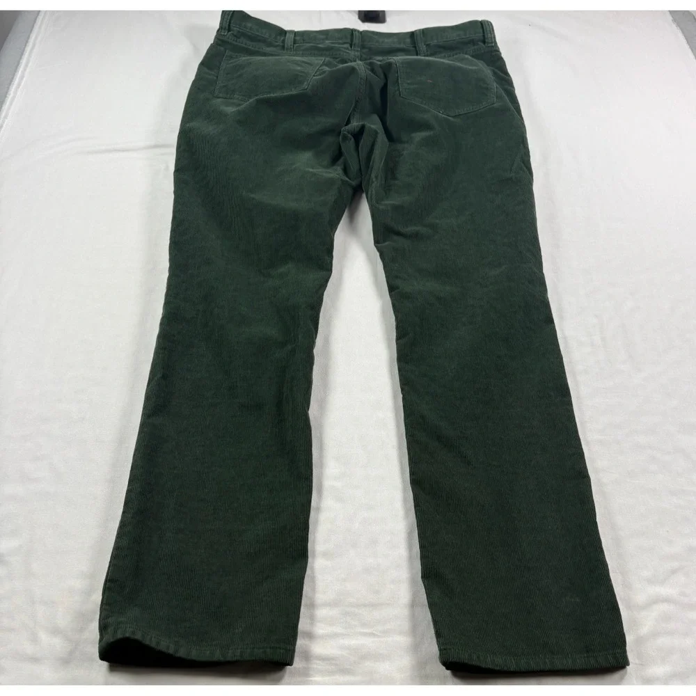 J Crew Corduroy Pants Mens 38x32 Green Chino Slim Fit Stretch Preppy Casual